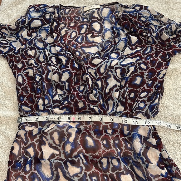 Ba&sh beautiful Robe Cala animal print tiered dress with side zipper and snaps. - Picture 11 of 16